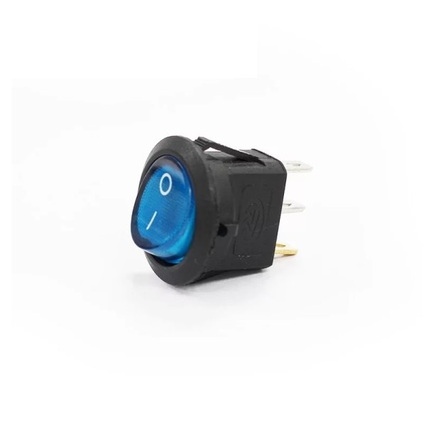 Plastic switch for vehicles, ON and OFF, blue color